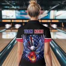 Load image into Gallery viewer, American Bowling Quarter-Zip Shirt For Men &amp; Women Custom Eagle Bowling Team Jersey Black BDT539