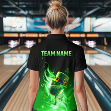 Load image into Gallery viewer, Custom Bowling Shirt Unisex Green Shamrock Lucky Clover Quarter-Zip Bowling Jersey QZT624
