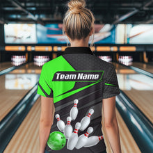Load image into Gallery viewer, Green Bowling Shirt for Men&amp;Women Team Bowling Jersey Colorful Bowling Polo &amp; 1/4 Zip MBL49