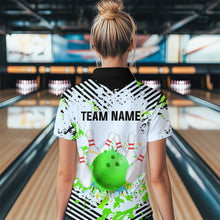 Load image into Gallery viewer, Green Bowling Shirts Custom Watercolor Bowling Jersey for Men Women with Team Name MBL53
