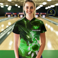 Load image into Gallery viewer, Custom Dragon Bowling Shirt Green Thunder Bowling Jersey for Men Women Team MBL82