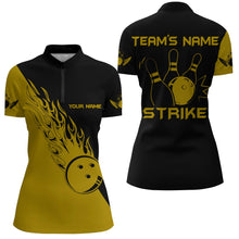 Load image into Gallery viewer, Strike Bowling Quarter-Zip Shirt For Women Custom Bowling Team Jersey BDT195