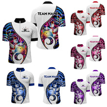 Load image into Gallery viewer, Custom Bowling Team Men Quarter-Zip Shirts - Personalized Abstract Bowling Jersey YYD0079