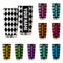 Load image into Gallery viewer, Multicolor argyle pattern Custom name Golf Stainless Steel Tumbler Cup - personalized golf gifts NQS9866