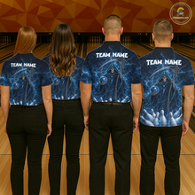 Load image into Gallery viewer, Blue Thunder Lightning Bowling Shirt for Men Bowling League Jersey Polo &amp; Quarter-Zip Bowling Outfit QZT932