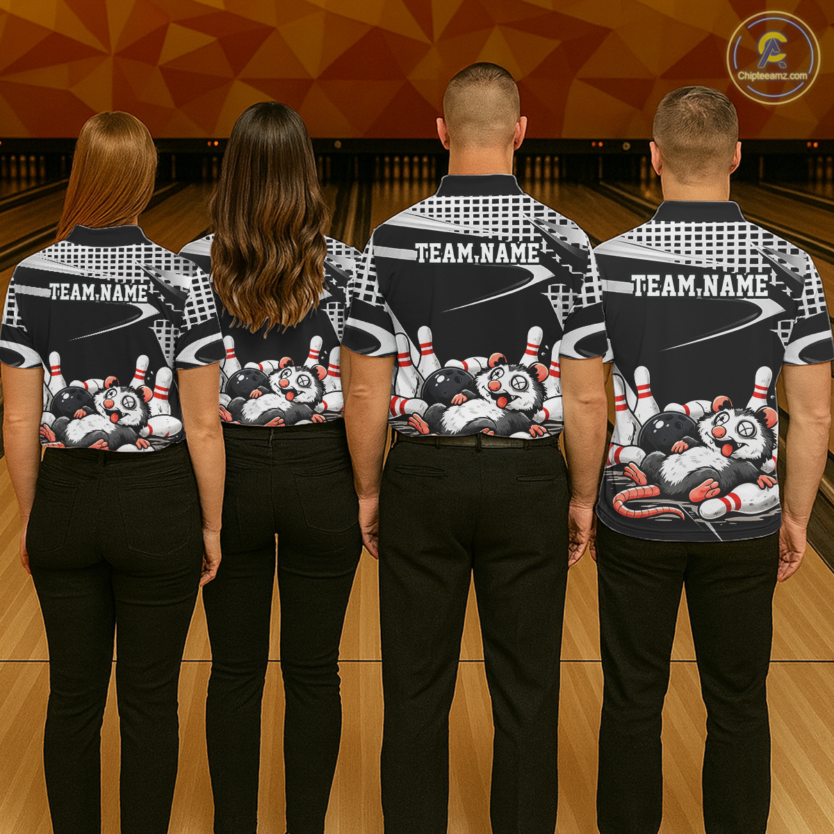 Personalized Funny Opossum Bowling Shirt Bowling Jersey for Men Bowling Polo & Quarter-Zip QZT847