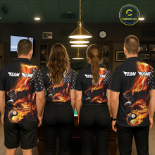 Load image into Gallery viewer, Custom US Eagle 8 9 Ball Billiard Yin Yang Shirts for Women Billiard Team Shirts Billiard League Polo &amp; 1/4 Zip NNT90