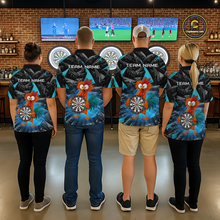 Load image into Gallery viewer, Custom Funny Turquoise Chicken Dart Shirts For Men Dart Board Gifts Darts Team Jerseys Dart League NNT152