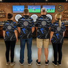 Load image into Gallery viewer, Blue Custom Cobra Snake Dart Shirts for Men Dart Team Jersey Dartboard Gifts Polo &amp; 1/4 Zip NNT162
