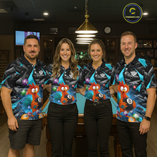 Load image into Gallery viewer, Custom Funny Turquoise Chicken 8 Ball Pool Billiard Shirt for Women Polo &amp; 1/4 Zip, Billiard Team Jerseys NNT148