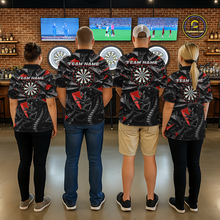 Load image into Gallery viewer, Red Custom Cobra Snake Dart Shirts for Men Dart Team Jersey Dartboard Gifts Polo &amp; 1/4 Zip NNT162