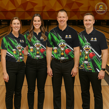 Load image into Gallery viewer, Custom Green Beer Duck Bowling Shirt for Men Duck Funny Beer Bowling Team Jersey HNT276