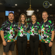 Load image into Gallery viewer, Custom Green Funny Duck 8 Ball Pool Shirts Billiard Shirt for Men Billiard Team Jersey League NNT172