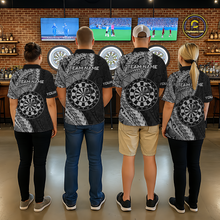 Load image into Gallery viewer, Custom White Tribal Dart Shirts for Men Dart Team Jersey Dartboard Gifts Polo &amp; 1/4 Zip NNT163