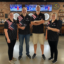 Load image into Gallery viewer, Custom US Flag Eagle Darts Shirt for Men Darts Team Jerseys Dart Tournament Polo &amp; 1/4 Zip NNT111