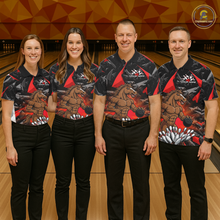 Load image into Gallery viewer, Custom Red Funny Horse Bowling Jersey for Men Bowling Team Shirts Bowling League Polo &amp; 1/4 Zip HNT183