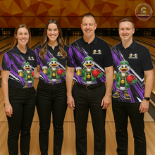 Load image into Gallery viewer, Custom Purple Beer Duck Bowling Shirt for Men Duck Funny Beer Bowling Team Jersey HNT276