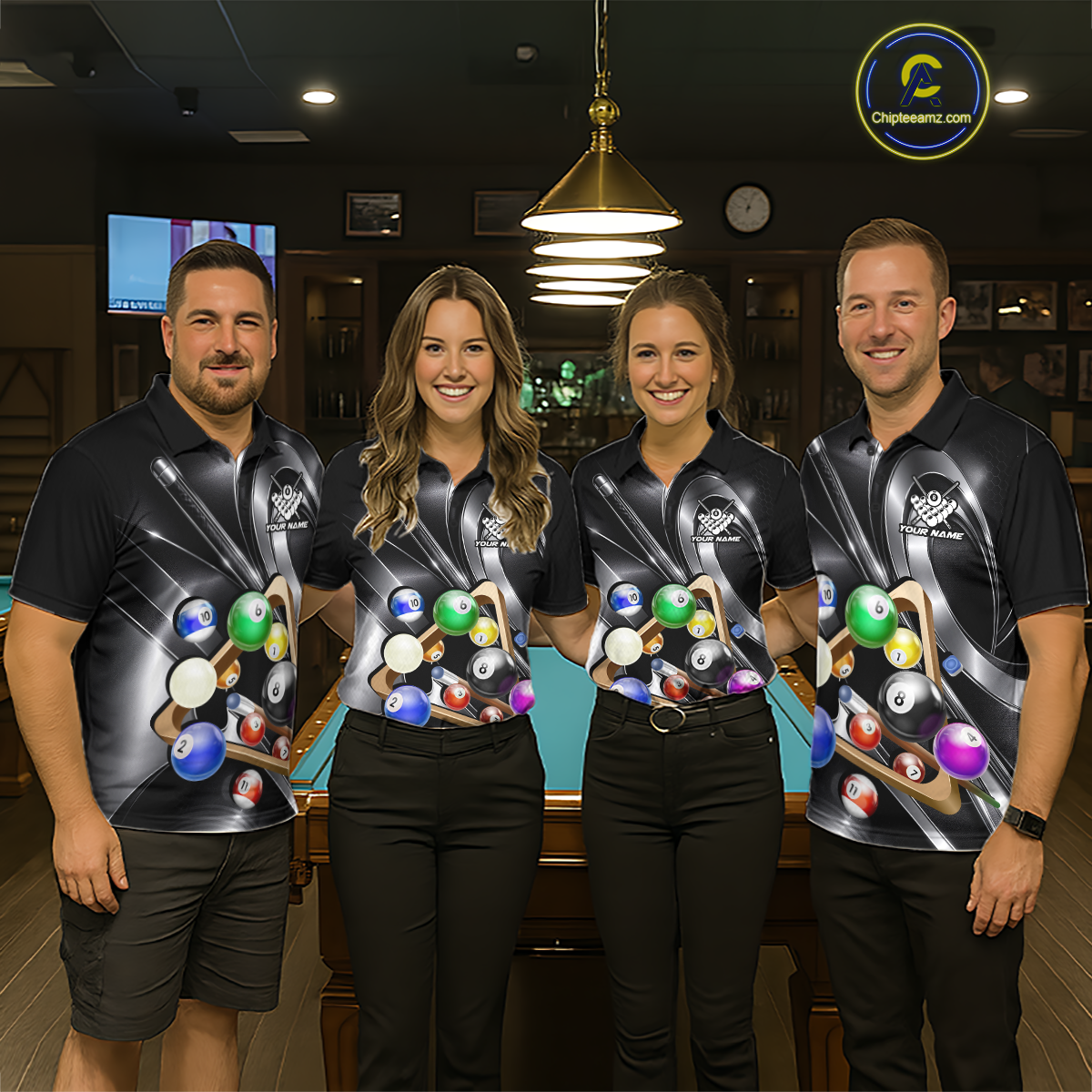 Custom Ball Pool Shirts Grey Billiard Shirt for Men Billiard Team Jersey Billiard League NNT180