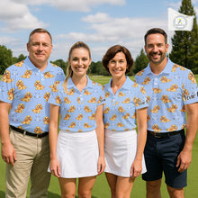 Load image into Gallery viewer, Funny Cocker Spaniel Womens Golf Polo Shirt Custom Blue Pattern Team Ladies Golf Tops, Dog Lover Gift Nhn0210