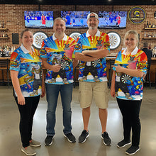 Load image into Gallery viewer, Funny Rich Cool Shark Hold Dartboard Men Darts Polo Shirt Custom Pop Art Dart League Shirt NYN2646