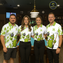 Load image into Gallery viewer, Custom Funny Pickle 8 Ball Pool Shirts Argyle Billiard Shirt for Men Billiard Team Jersey League NNT173