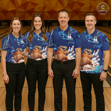 Load image into Gallery viewer, Custom Funny Wombat Bowling Team Shirt Navy Bowling Jersey for Men Bowling Performance QZT924