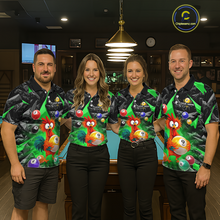 Load image into Gallery viewer, Custom Funny Green Chicken 9 Ball Pool Billiard Shirt for Men Polo &amp; 1/4 Zip, Billiard Team Jerseys NNT157