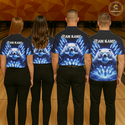 Custom Polar Beer Bowling Shirt for Men Ice Bowling Jersey Polo & 1/4-Zip Bowling Uniform for Team QZT972