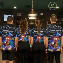 Load image into Gallery viewer, Custom Funny Blue Chicken 8 Ball Pool Billiard Shirt for Women Polo &amp; 1/4 Zip, Billiard Team Jerseys NNT148