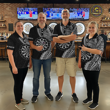 Load image into Gallery viewer, Custom White Tribal Dart Shirts for Men Dart Team Jersey Dartboard Gifts Polo &amp; 1/4 Zip NNT163