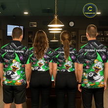 Load image into Gallery viewer, Custom Green Funny Duck 8 Ball Pool Shirts Billiard Shirt for Men Billiard Team Jersey League NNT172