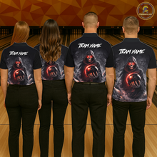Load image into Gallery viewer, Personalized Grim Reaper Bowling Team Shirt for Men Bowling Jersey Polo &amp; 1/4-Zip Bowling Outfit QZT881