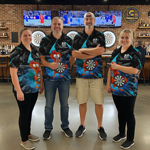 Load image into Gallery viewer, Custom Funny Turquoise Chicken Dart Shirts For Men Dart Board Gifts Darts Team Jerseys Dart League NNT152