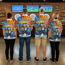 Load image into Gallery viewer, Funny Rich Cool Shark Hold Dartboard Men Darts Polo Shirt Custom Pop Art Dart League Shirt NYN2646