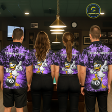 Load image into Gallery viewer, Custom Purple Funny Duck Billiard Shirt for Men Billiard Team Jersey League 8 Ball Pool Shirts NNT171