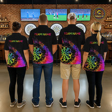 Load image into Gallery viewer, Colorful Splatter Dartboard Grunge Dart Polo Shirts For Women Custom Name For Darters NYN2281