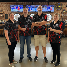 Load image into Gallery viewer, Red Custom Cobra Snake Dart Shirts for Men Dart Team Jersey Dartboard Gifts Polo &amp; 1/4 Zip NNT162