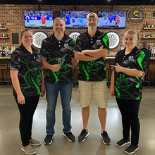 Load image into Gallery viewer, Green Custom Cobra Snake Dart Shirts for Men Dart Team Jersey Dartboard Gifts Polo &amp; 1/4 Zip NNT162