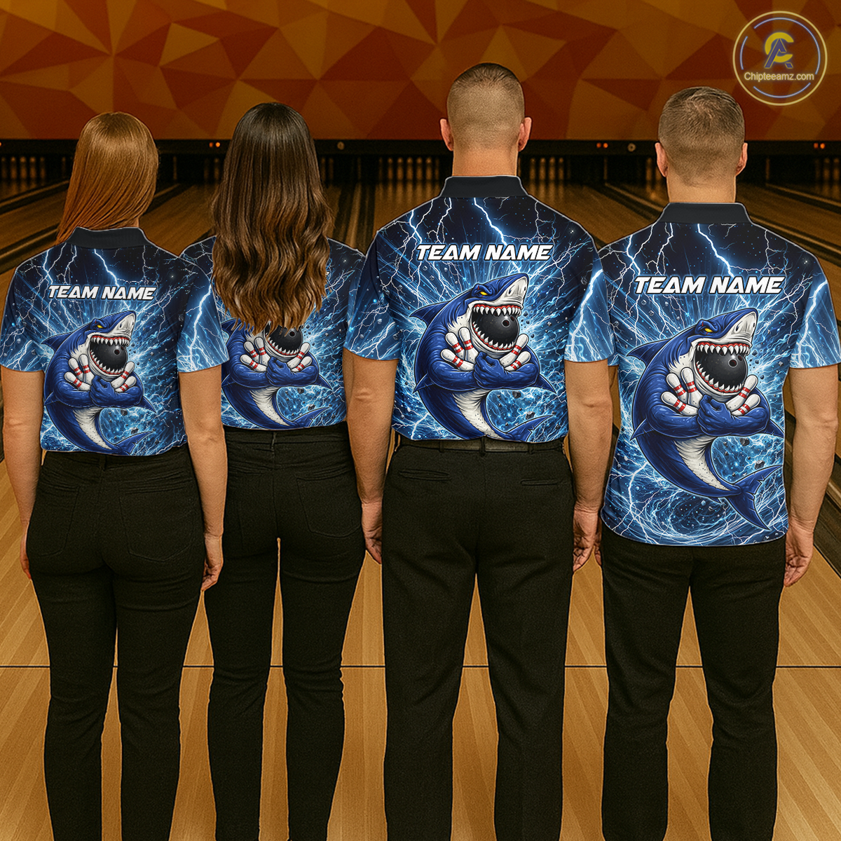 Custom Flame Shake Bowling Jersey for Women Polo & 1/4 Zip Bowling Team Shirts HNT223