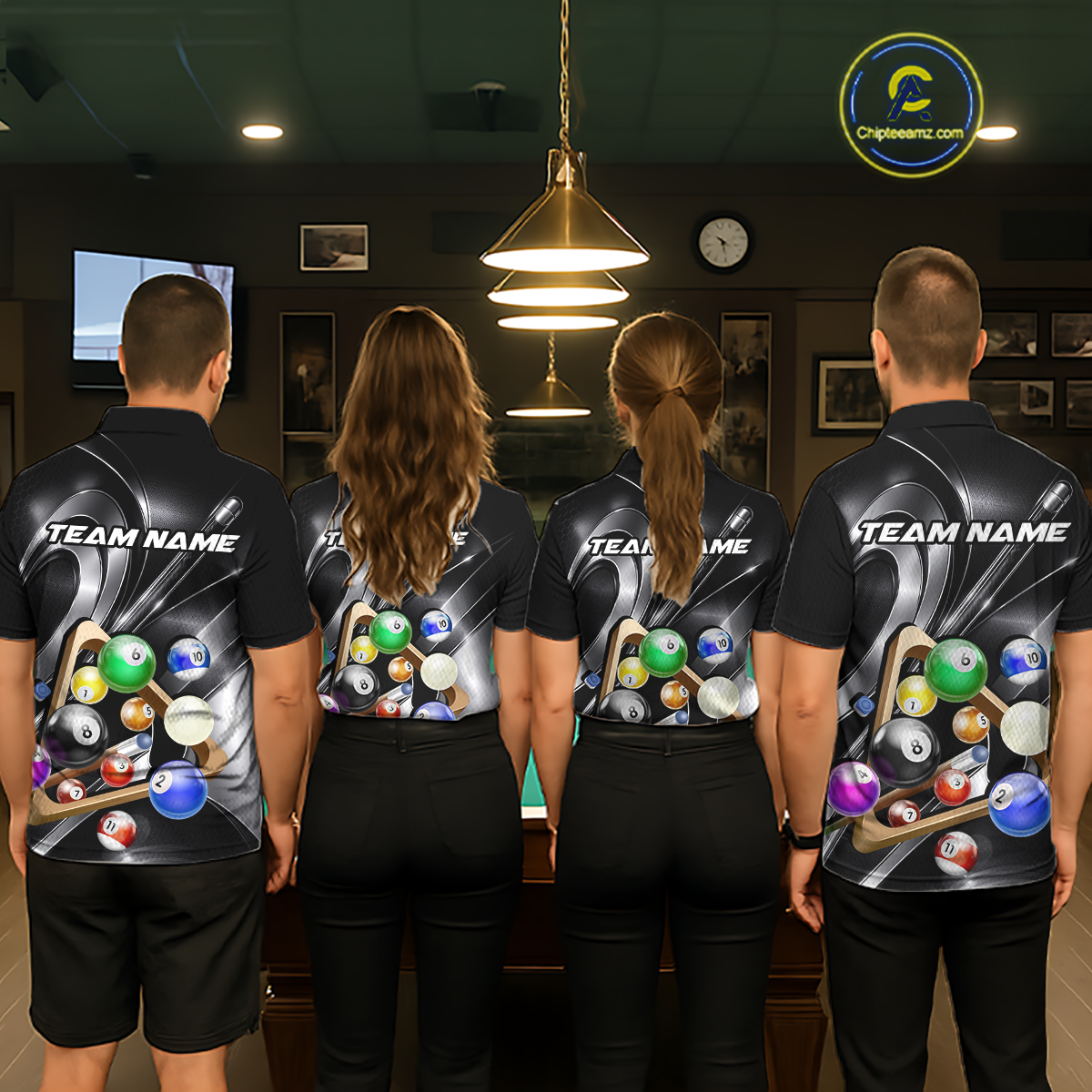 Custom Ball Pool Shirts Grey Billiard Shirt for Women Billiard Team Jersey Billiard League NNT180