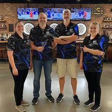 Load image into Gallery viewer, Blue Custom Cobra Snake Dart Shirts for Women Dart Team Jersey Dartboard Gifts Polo &amp; 1/4 Zip NNT162