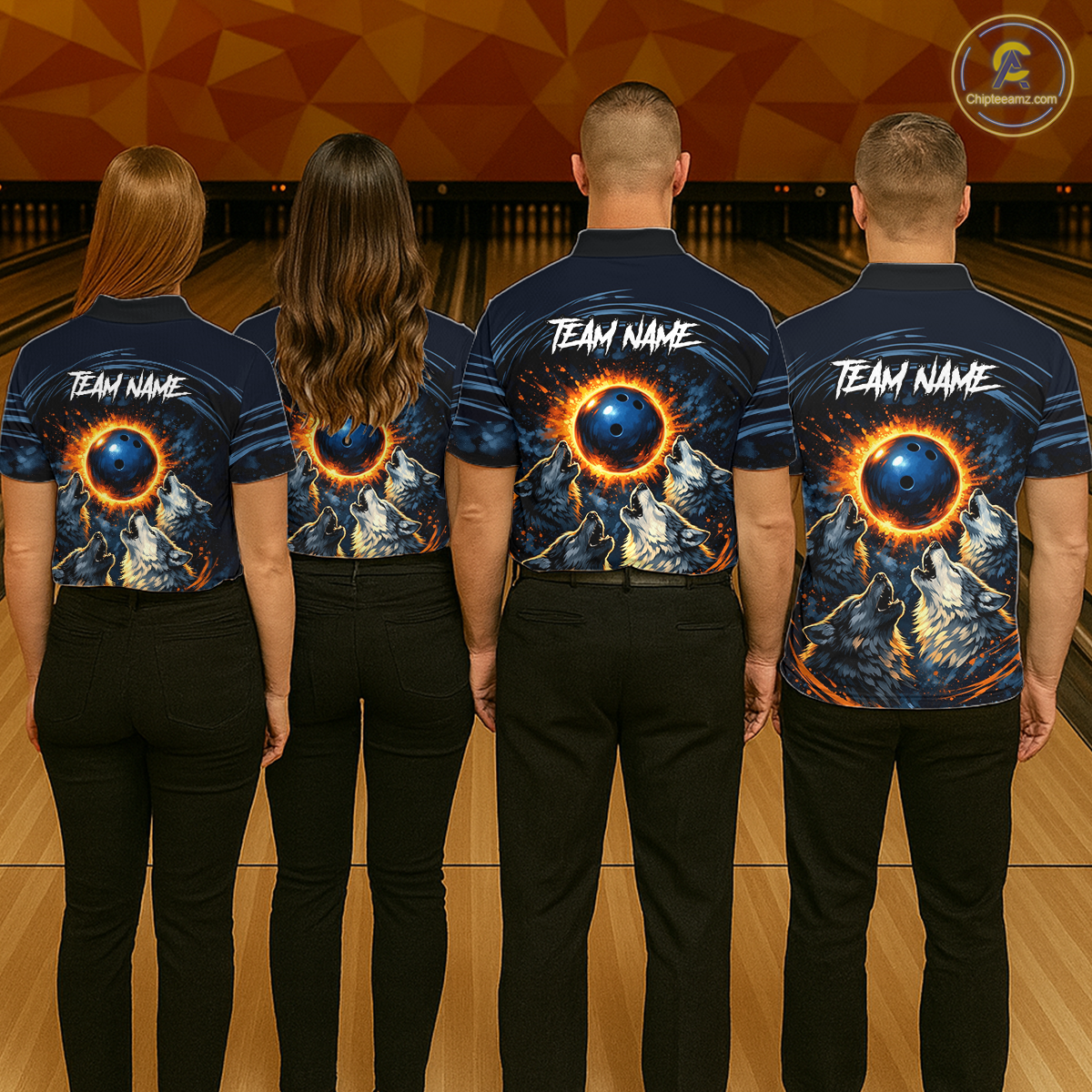 Wolf Bowling Jersey for Men Polo & 1/4 Zip Custom Wolf Bowling Team Shirts Bowling League HNT205