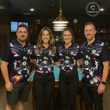 Load image into Gallery viewer, Custom Funny American Flag 8 Ball Pool Shirt for Men Billiard Jersey Polo &amp; 1/4 Zip Billiard Shirt BHT16