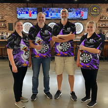 Load image into Gallery viewer, Custom Purple Duck Funny Dart Shirt Dart Team Jersey for Men Dartboard Polo &amp; 1/4Zip NNT167