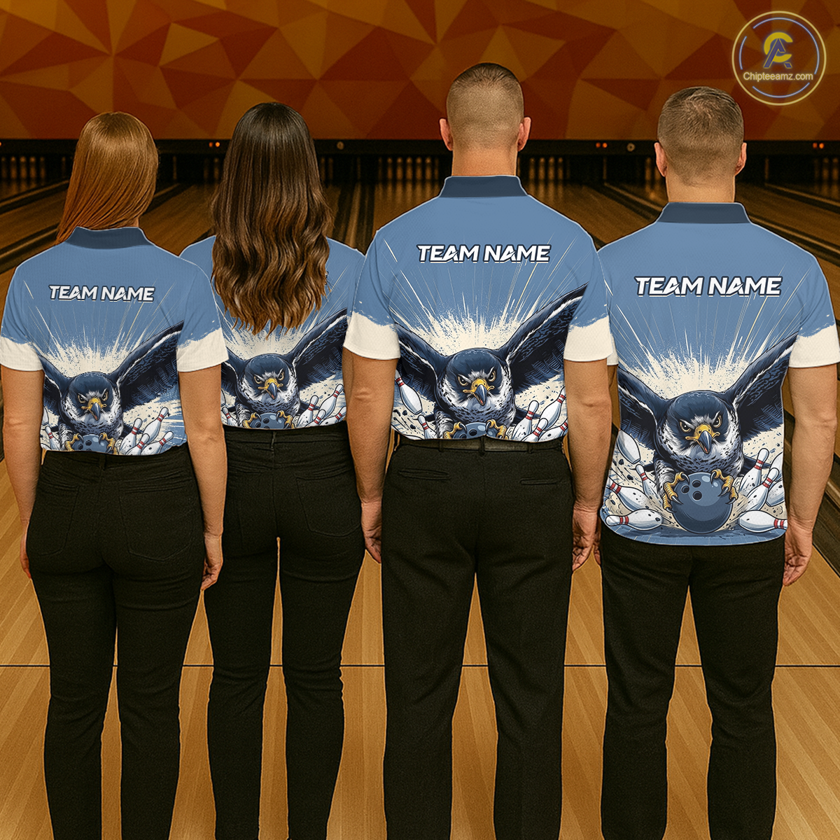 Custom Funny Falcon Bowling Jersey for Women Unisex Bowling Shirts for Team Polo & 1/4 Zip HNT244