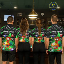 Load image into Gallery viewer, Custom Funny Green Chicken 9 Ball Pool Billiard Shirt for Men Polo &amp; 1/4 Zip, Billiard Team Jerseys NNT157