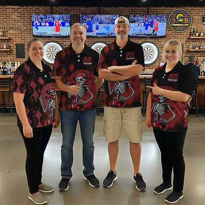 Custom Black & Red Dart Shirts for Team Polo & Quarter-Zip Dart Jersey for Men Dart Outfit DHT25