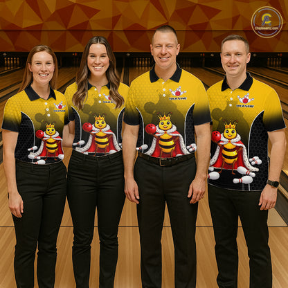 Custom King Bee Bowling Jersey for Women Bowling Team Shirts Bowling Polo & 1/4 Zip HNT266