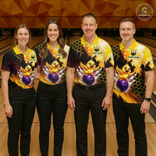 Load image into Gallery viewer, Custom Funny Duck Bowling Team Shirt for Women Yellow Bowling League Jersey Polo &amp; 1/4 Bowling Outfit  QZT958