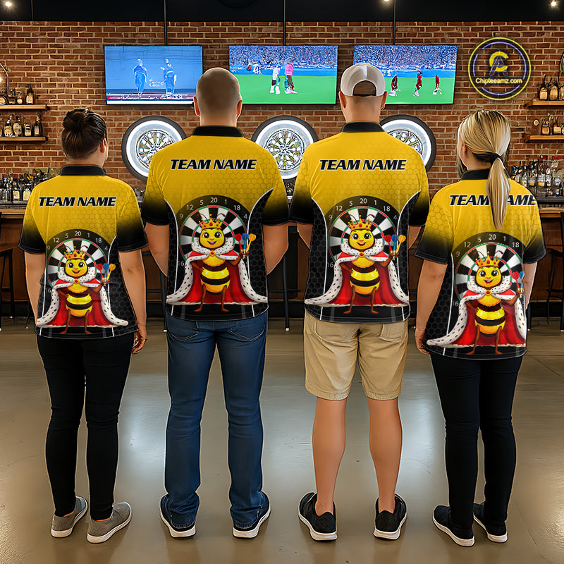 Custom Funny King Bee Dart Shirt Dart Team Jersey for Women Dartboard Polo & 1/4 Zip Shirts NNT164